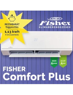 2,7 kW, Fisher Comfort Plus FSAIF-CP-91AE3 Oldalfali Inverteres Split Klíma, Wifi,