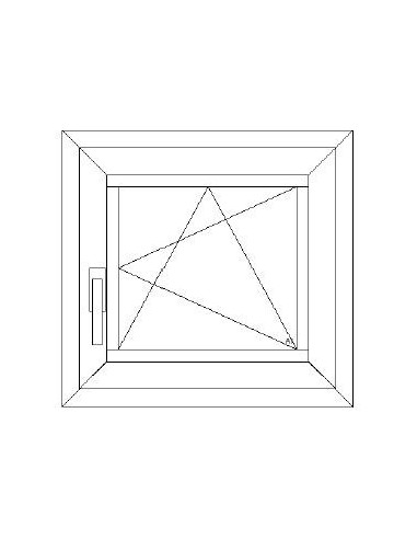 Aluplast IDEAL 4000 Bny ablak 2 rétegű üvegezéssel 60 cm x 60 cm (Jobbos)