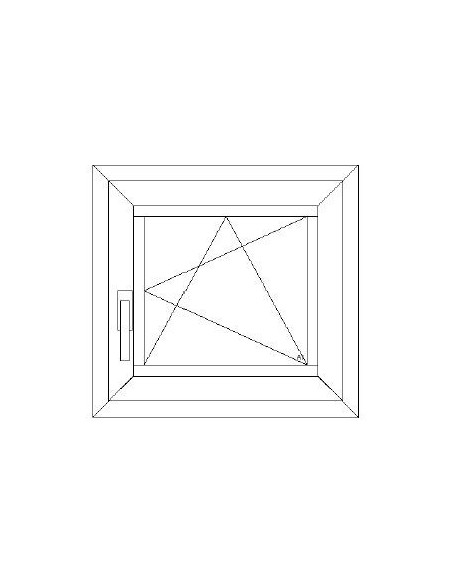 Aluplast IDEAL 4000 Bny ablak 2 rétegű üvegezéssel 60 cm x 60 cm (Jobbos)