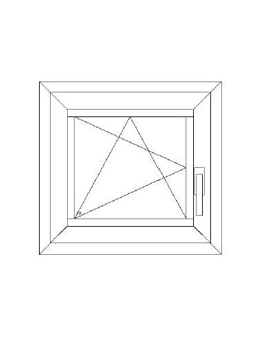 Aluplast IDEAL 4000 Bny ablak 2 rétegű üvegezéssel 60 cm x 60 cm (Balos)