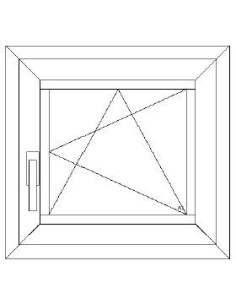 Aluplast IDEAL 7000 Bny ablak 3 rétegű üvegezéssel 60 cm x 60 cm (Jobbos)