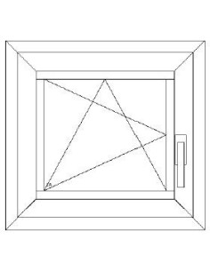 Aluplast IDEAL 7000 Bny ablak 3 rétegű üvegezéssel 60 cm x 60 cm (Balos)