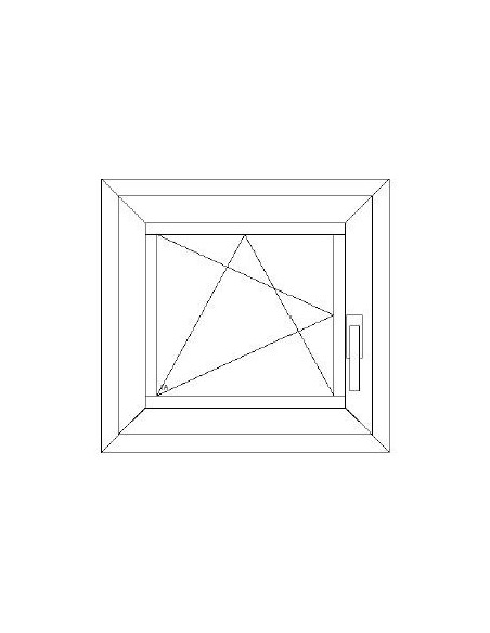 Aluplast IDEAL 7000 Bny ablak 3 rétegű üvegezéssel 60 cm x 60 cm (Balos)