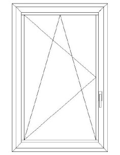 Aluplast IDEAL 4000 Bny ablak 2 rétegű üvegezéssel 60 cm x 90 cm (Balos)