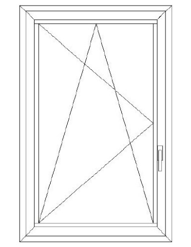 Aluplast IDEAL 4000 Bny ablak 2 rétegű üvegezéssel 60 cm x 90 cm (Balos)