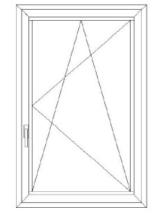 Aluplast IDEAL 4000 Bny ablak 2 rétegű üvegezéssel 60 cm x 90 cm (Jobbos)