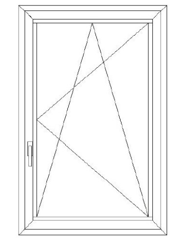 Aluplast IDEAL 4000 Bny ablak 2 rétegű üvegezéssel 60 cm x 90 cm (Jobbos)