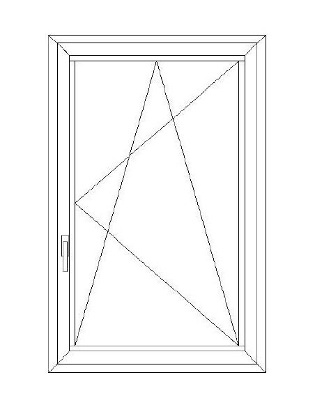 Aluplast IDEAL 4000 Bny ablak 2 rétegű üvegezéssel 60 cm x 90 cm (Jobbos)