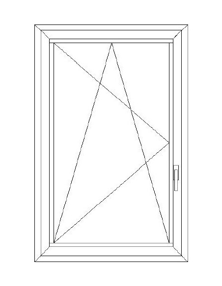 Aluplast IDEAL 7000 Bny ablak 3 rétegű üvegezéssel 60 cm x 90 cm (Balos)