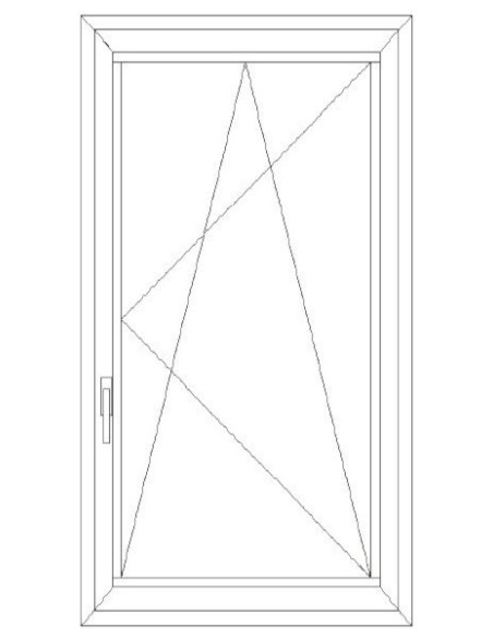 Aluplast IDEAL 7000 Bny ablak 3 rétegű üvegezéssel 60 cm x 120 cm (Jobbos)
