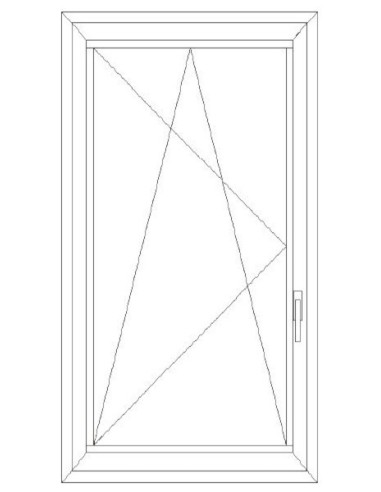 Aluplast IDEAL 4000 Bny ablak 2 rétegű üvegezéssel 60 cm x 150 cm (Balos)