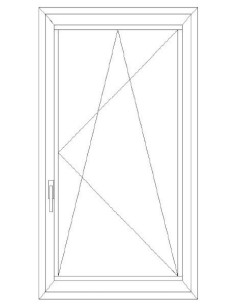 Aluplast IDEAL 4000 Bny ablak 2 rétegű üvegezéssel 60 cm x 150 cm (Jobbos)