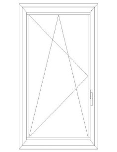 Aluplast IDEAL 7000 Bny ablak 3 rétegű üvegezéssel 60 cm x 150 cm (Balos)