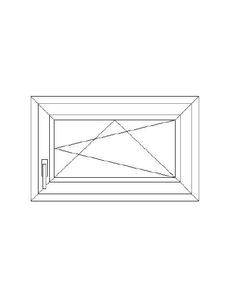 Aluplast IDEAL 4000 Bny ablak 2 rétegű üvegezéssel 90 cm x 60 cm (Jobbos)