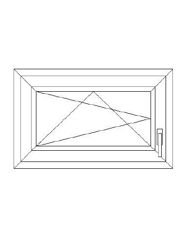 Aluplast IDEAL 7000 Bny ablak 3 rétegű üvegezéssel 90 cm x 60 cm (Balos)