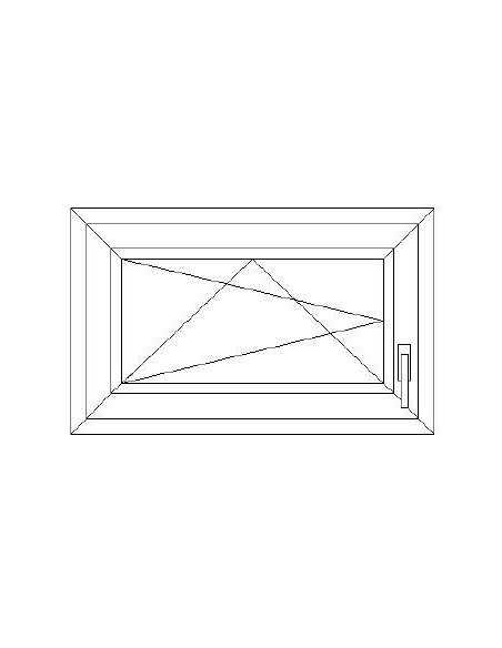 Aluplast IDEAL 7000 Bny ablak 3 rétegű üvegezéssel 90 cm x 60 cm (Balos)