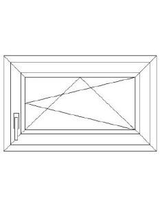 Aluplast IDEAL 7000 Bny ablak 3 rétegű üvegezéssel 90 cm x 60 cm (Jobbos)