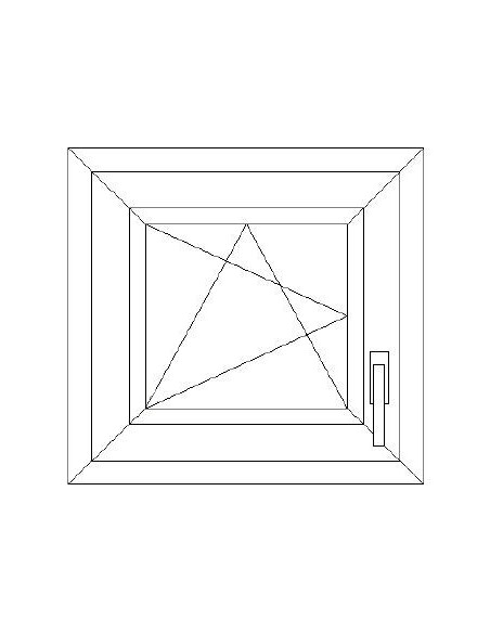 Aluplast IDEAL 4000 Bny ablak 2 rétegű üvegezéssel 90 cm x 90 cm (Balos)