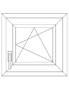 Aluplast IDEAL 4000 Bny ablak 2 rétegű üvegezéssel 90 cm x 90 cm (Jobbos)