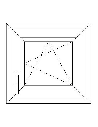Aluplast IDEAL 4000 Bny ablak 2 rétegű üvegezéssel 90 cm x 90 cm (Jobbos)