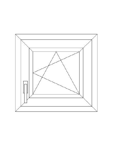 Aluplast IDEAL 4000 Bny ablak 2 rétegű üvegezéssel 90 cm x 90 cm (Jobbos)