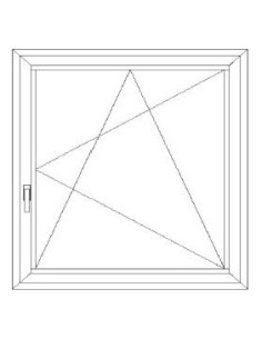 Aluplast IDEAL 4000 Bny ablak 2 rétegű üvegezéssel 120 cm x 120 cm (Jobbos)