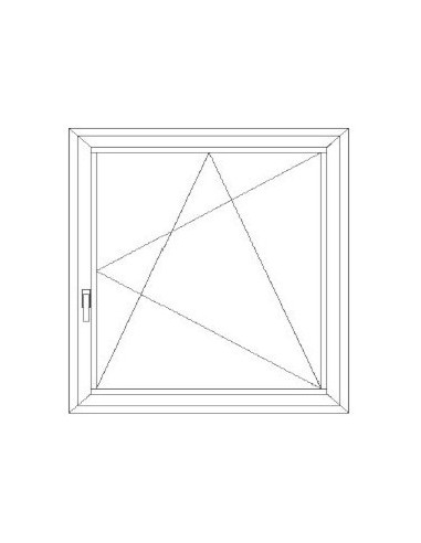 Aluplast IDEAL 4000 Bny ablak 2 rétegű üvegezéssel 120 cm x 120 cm (Jobbos)