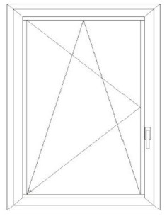 Aluplast IDEAL 4000 Bny ablak 2 rétegű üvegezéssel 120 cm x 150 cm (Balos)