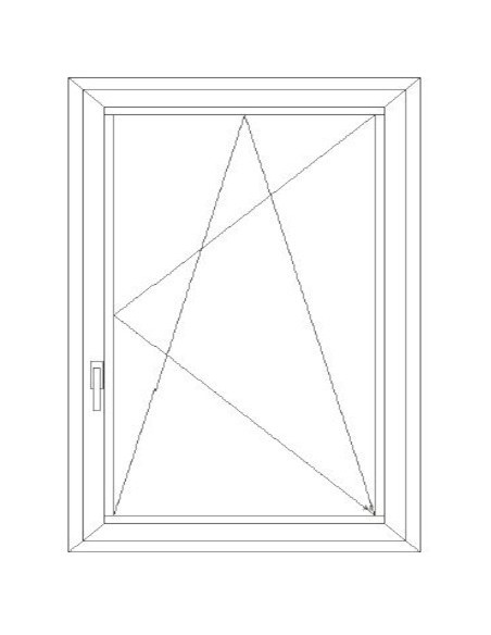 Aluplast IDEAL 4000 Bny ablak 2 rétegű üvegezéssel 120 cm x 150 cm (Jobbos)