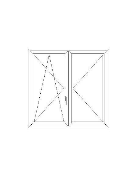 Aluplast IDEAL 4000 KFBny ablak 2 rétegű üvegezéssel 120 cm x 120 cm (Balos)