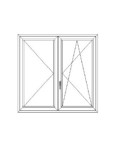 Aluplast IDEAL 7000 KFBny ablak 3 rétegű üvegezéssel 120 cm x 120 cm (Jobbos)