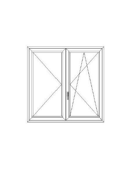 Aluplast IDEAL 7000 KFBny ablak 3 rétegű üvegezéssel 120 cm x 120 cm (Jobbos)