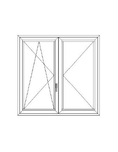 Aluplast IDEAL 7000 KFBny ablak 3 rétegű üvegezéssel 120 cm x 120 cm (Balos)