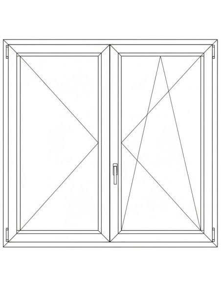 Aluplast IDEAL 4000 KFBny ablak 2 rétegű üvegezéssel 120 cm x 150 cm (Jobbos)