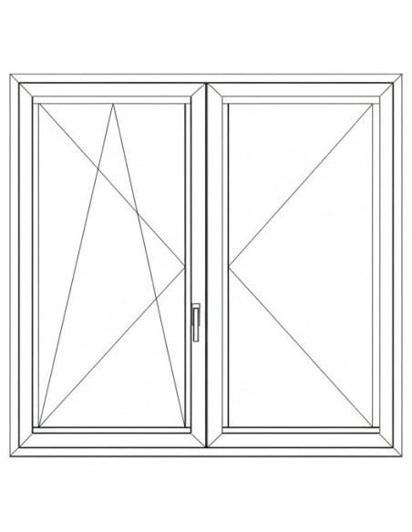 Aluplast IDEAL 4000 KFBny ablak 2 rétegű üvegezéssel 150 cm x 150 cm (Balos)