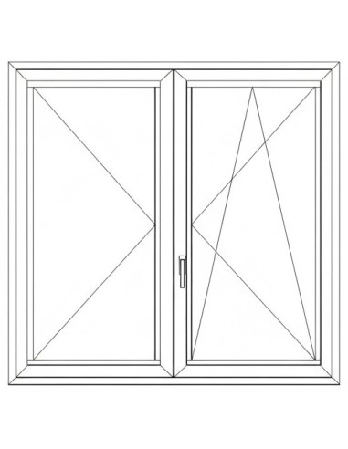 Aluplast IDEAL 4000 KFBny ablak 2 rétegű üvegezéssel 150 cm x 150 cm (Jobbos)