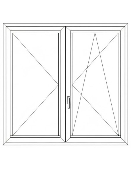 Aluplast IDEAL 4000 KFBny ablak 2 rétegű üvegezéssel 150 cm x 150 cm (Jobbos)