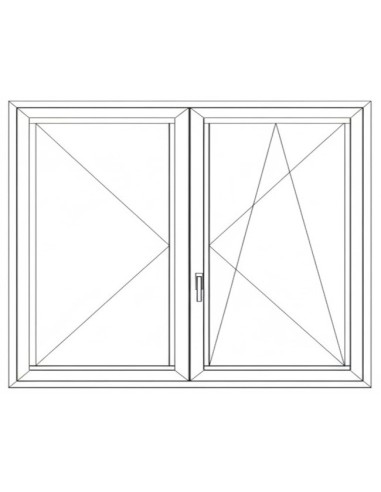 Aluplast IDEAL 7000 KFBny ablak 3 rétegű üvegezéssel 180 cm x 150 cm (Jobbos)