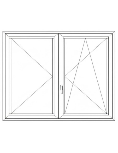 Aluplast IDEAL 7000 KFBny ablak 3 rétegű üvegezéssel 180 cm x 150 cm (Jobbos)